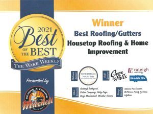 Housetop Roofing Contractor awarded best Roofin/Gutters for 2021